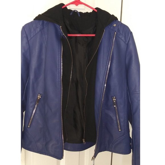 Feicui Moto Jacket with Hoodie and removable lining - Blue - Picture 6 of 6